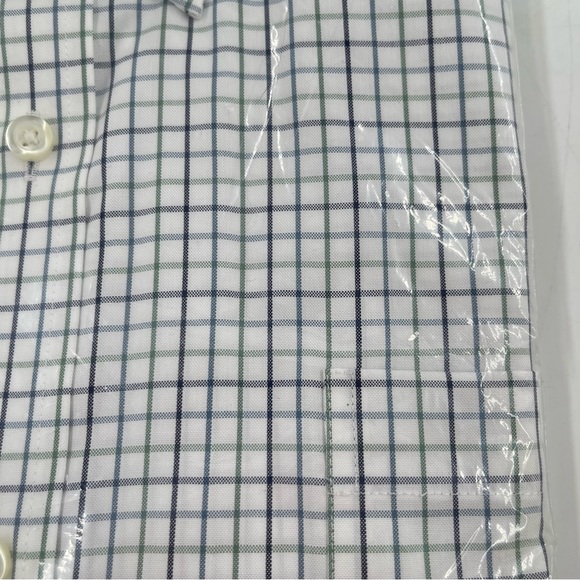 Lands End Pattern No Iron Supima Pinpoint Plaid Tailored Fit Work Shirt- 17-33 - Picture 4 of 4